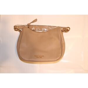 KATE SPADE NEW YORK AUTH Women's Beige Pebble Leather Shoulder Bag